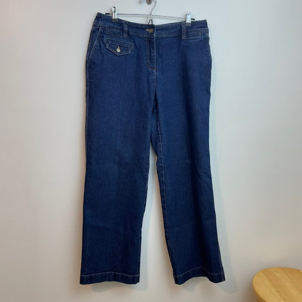 Jones Wear Studio Essentials Dark Wash Flat Front Jeans